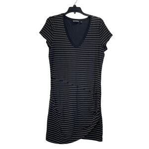 Athleta Womens L Black/White Central Stripe Dress
